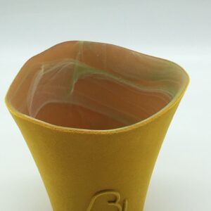 Yellow Velvet Green Vase