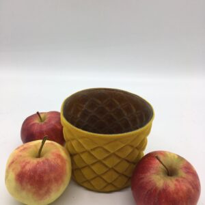 Yellow Velvet Decorative Pots With Relief