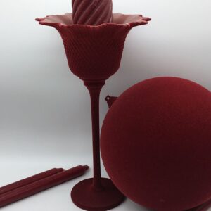 Glass Red Velvet Candlestick