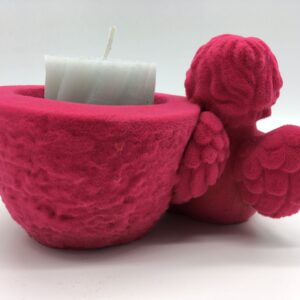 Pink Velvet Little Angel with Candle Holder by A Dream Design - Afbeelding 4