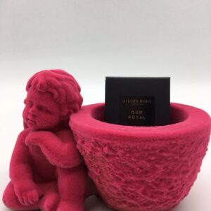 Pink Velvet Little Angel with Candle Holder by A Dream Design - Afbeelding 3