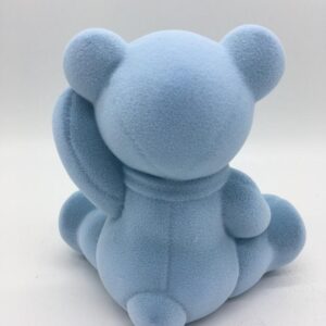 Velvet Bear with bow Baby Blue by A Dream Design : - Afbeelding 4