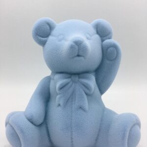 Velvet Bear with bow Baby Blue by A Dream Design