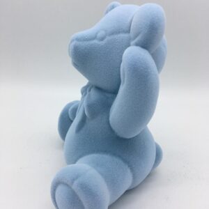 Velvet Bear with bow Baby Blue by A Dream Design
