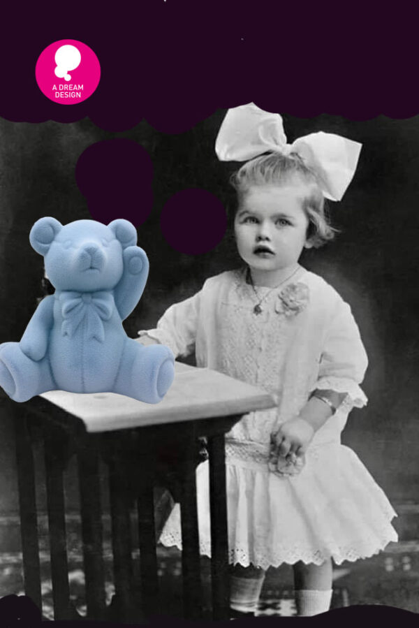 Baby Blue Velvet Bear by A Dream Design